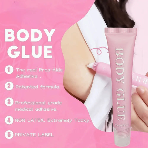 Quick-Drying 20ML Body Adhesive Transparent Non-Slip Liquid Body Adhesive Sweat Resistant Waterproof Body Glue for Low-Cut Top